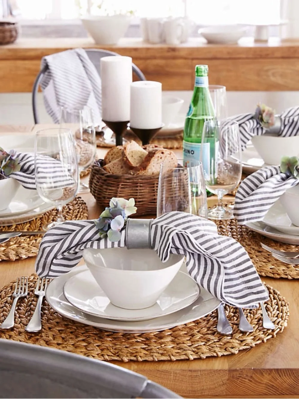 Crate & Barrel Galvanized Napkin Rings ~ ( Set of 6 )